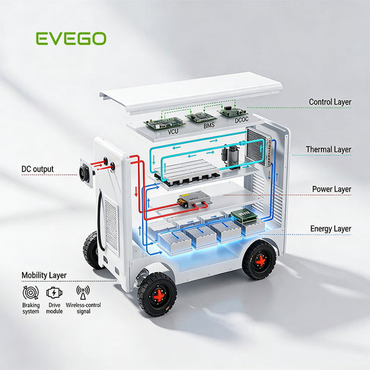EVEGO PowerMover 200 – 200 kWh Mobile EV Charger with Dual‑Gun 120 kW DC Fast Charging