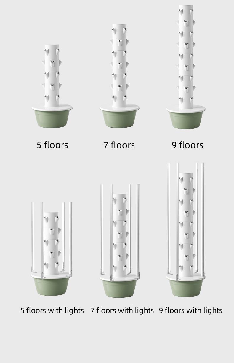 Commercial Indoor Aeroponic Vertical Hydroponic Tower Garden Growing Systems With LED