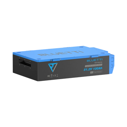Blue and black battery pack with 'BLUETTI' branding on a white background