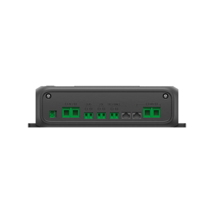 Electronic device with green connectors on a white background