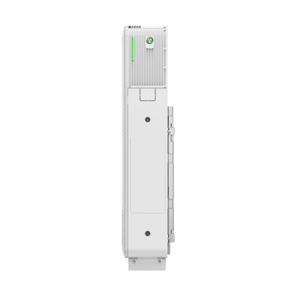 White electronic module with green indicator on a transparent background
