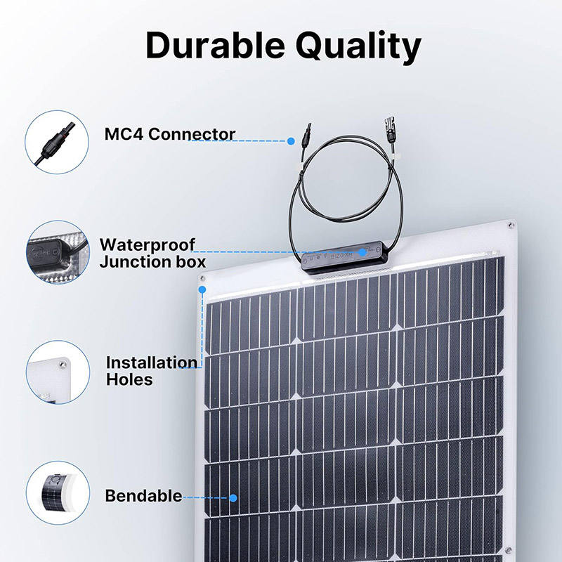 Flexible Solar Panel 100W / 200W with ETFE Lamination for RV, Boat, Truck & Off-Grid Power
