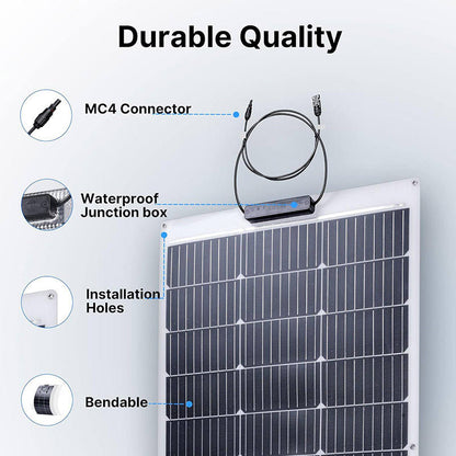 Flexible Solar Panel 100W / 200W with ETFE Lamination for RV, Boat, Truck & Off-Grid Power