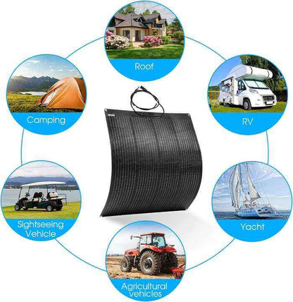 Shine 100W | 200W Semi-flexible Monocrystalline Solar Panel Thin Film Flexible Solar Panel for Marine Use